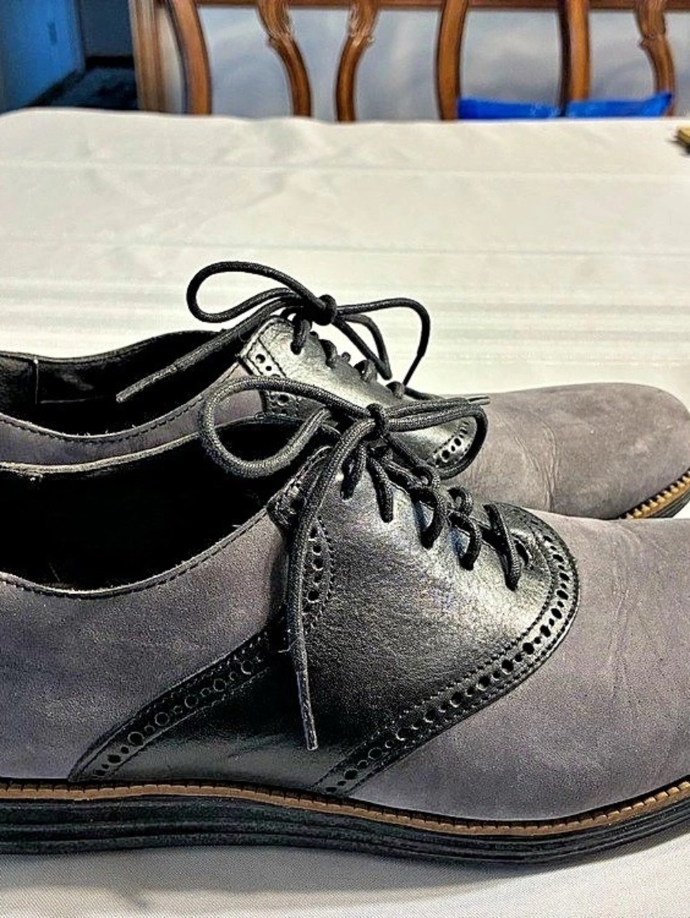 Cole Haan Original Grand Wingtip Oxford Men's Gray & Black US 12 M